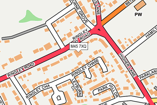M45 7XQ map - OS OpenMap – Local (Ordnance Survey)