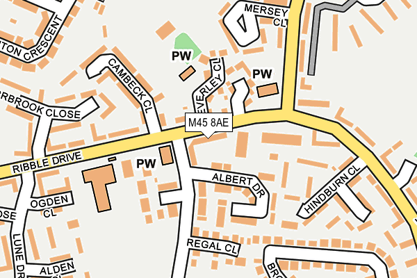 M45 8AE map - OS OpenMap – Local (Ordnance Survey)