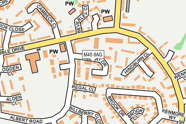 M45 8AG map - OS OpenMap – Local (Ordnance Survey)