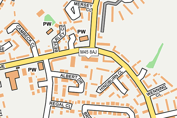 M45 8AJ map - OS OpenMap – Local (Ordnance Survey)