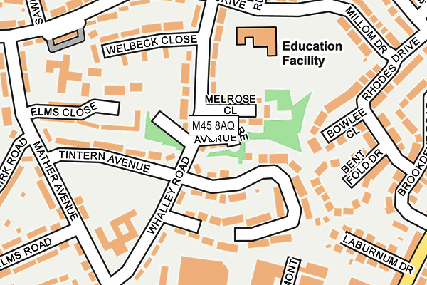 M45 8AQ map - OS OpenMap – Local (Ordnance Survey)