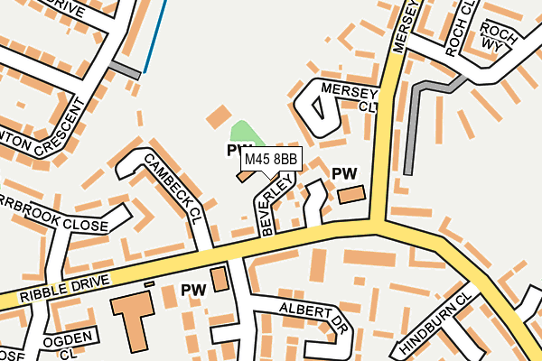 M45 8BB map - OS OpenMap – Local (Ordnance Survey)