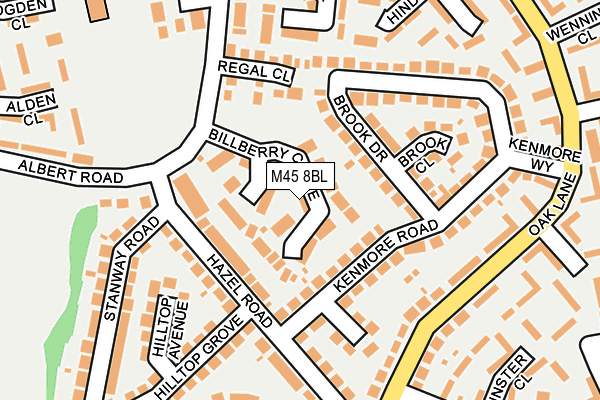 M45 8BL map - OS OpenMap – Local (Ordnance Survey)