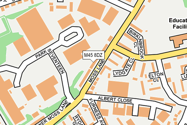 M45 8DZ map - OS OpenMap – Local (Ordnance Survey)