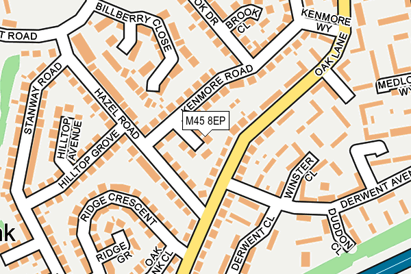 M45 8EP map - OS OpenMap – Local (Ordnance Survey)
