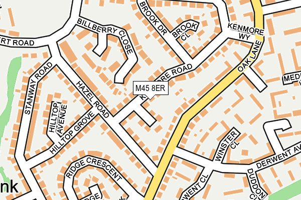 M45 8ER map - OS OpenMap – Local (Ordnance Survey)