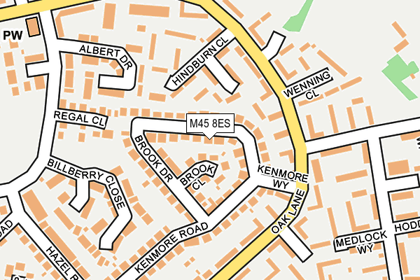 M45 8ES map - OS OpenMap – Local (Ordnance Survey)