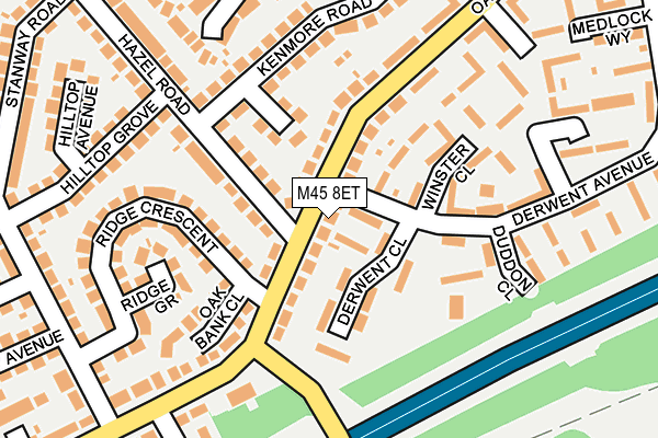 M45 8ET map - OS OpenMap – Local (Ordnance Survey)