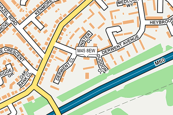 M45 8EW map - OS OpenMap – Local (Ordnance Survey)
