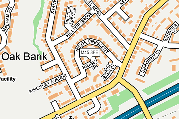 M45 8FE map - OS OpenMap – Local (Ordnance Survey)