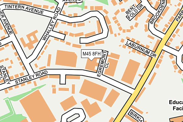 M45 8FH map - OS OpenMap – Local (Ordnance Survey)