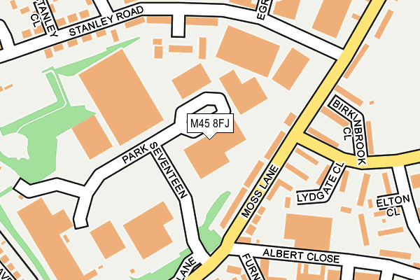 M45 8FJ map - OS OpenMap – Local (Ordnance Survey)