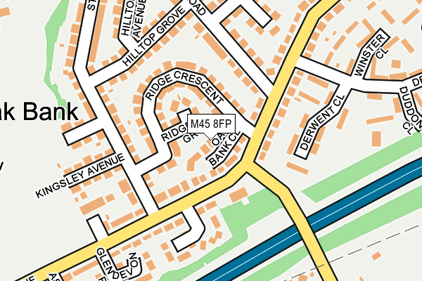 M45 8FP map - OS OpenMap – Local (Ordnance Survey)