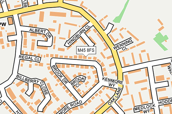 M45 8FS map - OS OpenMap – Local (Ordnance Survey)