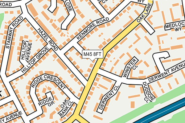 M45 8FT map - OS OpenMap – Local (Ordnance Survey)
