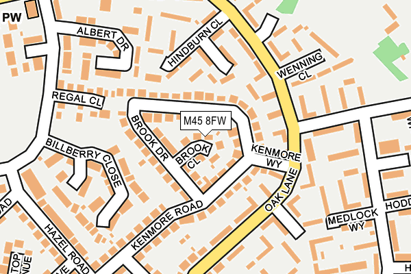 M45 8FW map - OS OpenMap – Local (Ordnance Survey)