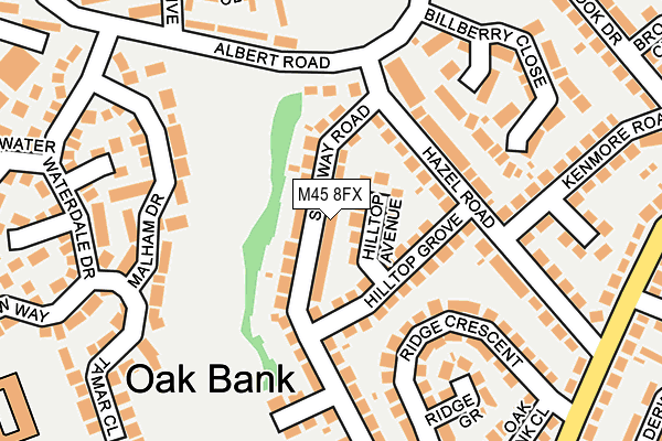 M45 8FX map - OS OpenMap – Local (Ordnance Survey)