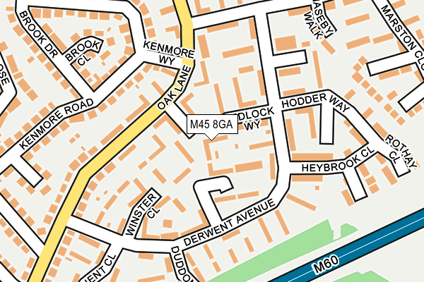 M45 8GA map - OS OpenMap – Local (Ordnance Survey)