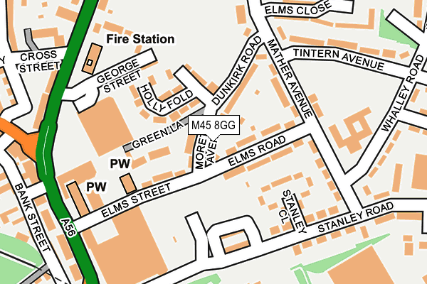 M45 8GG map - OS OpenMap – Local (Ordnance Survey)