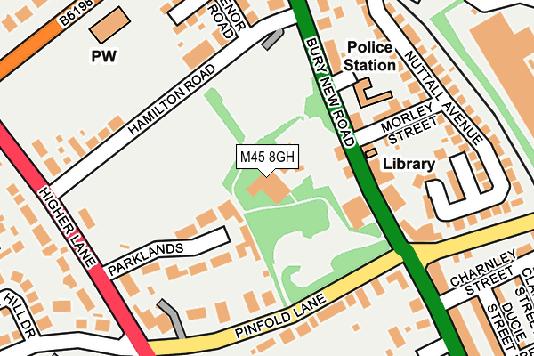 M45 8GH map - OS OpenMap – Local (Ordnance Survey)