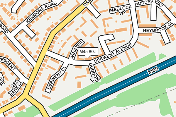 M45 8GJ map - OS OpenMap – Local (Ordnance Survey)