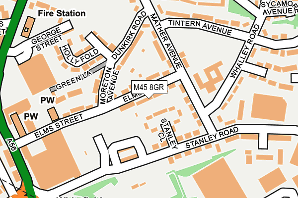 M45 8GR map - OS OpenMap – Local (Ordnance Survey)