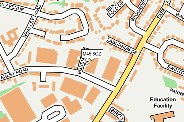 M45 8GZ map - OS OpenMap – Local (Ordnance Survey)
