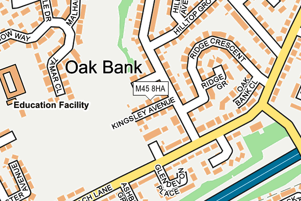 M45 8HA map - OS OpenMap – Local (Ordnance Survey)