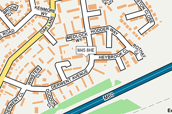 M45 8HE map - OS OpenMap – Local (Ordnance Survey)