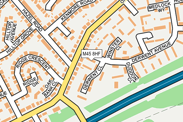 M45 8HF map - OS OpenMap – Local (Ordnance Survey)