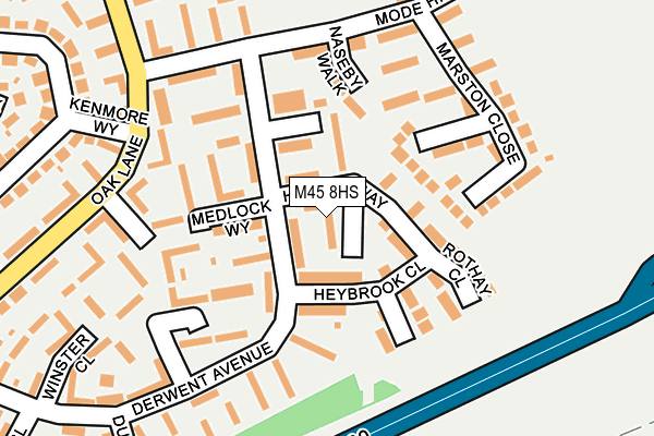 M45 8HS map - OS OpenMap – Local (Ordnance Survey)