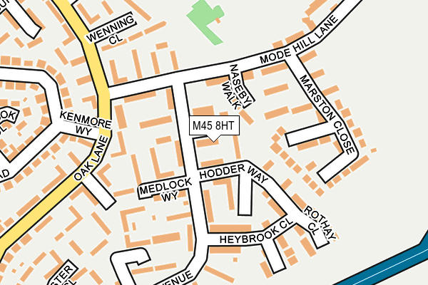 M45 8HT map - OS OpenMap – Local (Ordnance Survey)