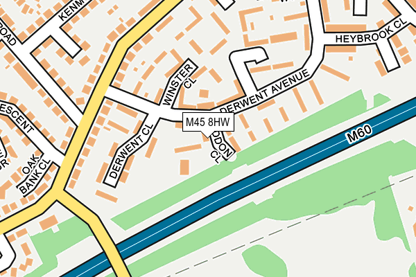 M45 8HW map - OS OpenMap – Local (Ordnance Survey)