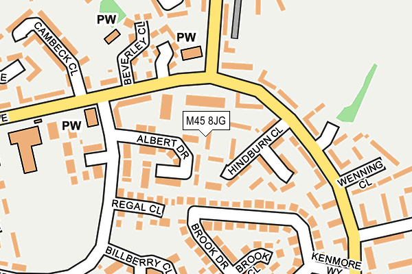 M45 8JG map - OS OpenMap – Local (Ordnance Survey)