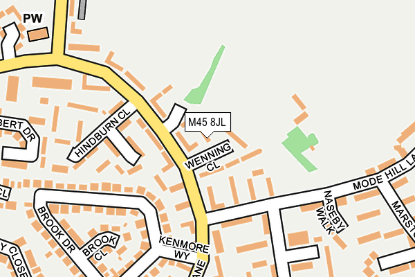 M45 8JL map - OS OpenMap – Local (Ordnance Survey)