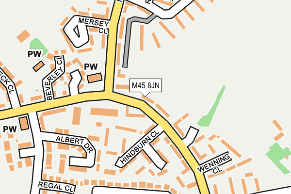 M45 8JN map - OS OpenMap – Local (Ordnance Survey)