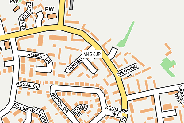 M45 8JP map - OS OpenMap – Local (Ordnance Survey)