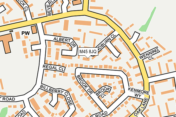 M45 8JQ map - OS OpenMap – Local (Ordnance Survey)