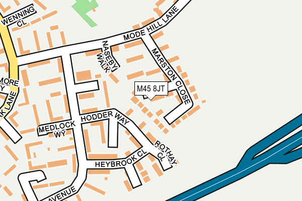 M45 8JT map - OS OpenMap – Local (Ordnance Survey)