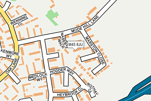 M45 8JU map - OS OpenMap – Local (Ordnance Survey)