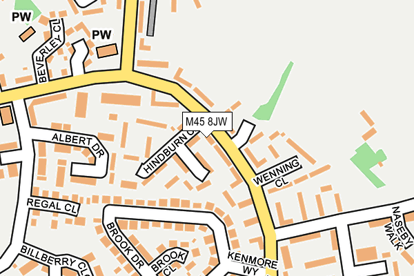 M45 8JW map - OS OpenMap – Local (Ordnance Survey)