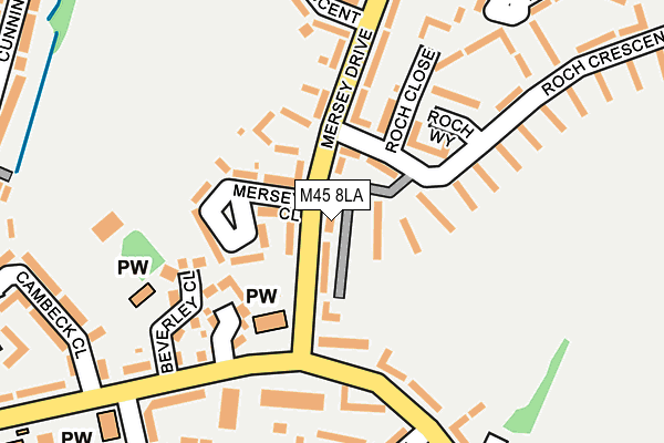 M45 8LA map - OS OpenMap – Local (Ordnance Survey)