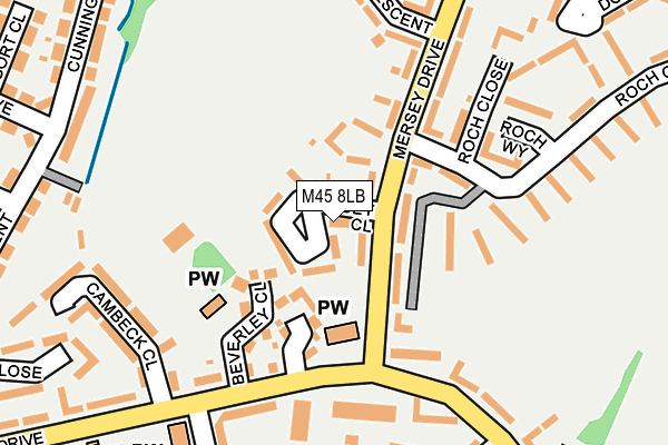 M45 8LB map - OS OpenMap – Local (Ordnance Survey)