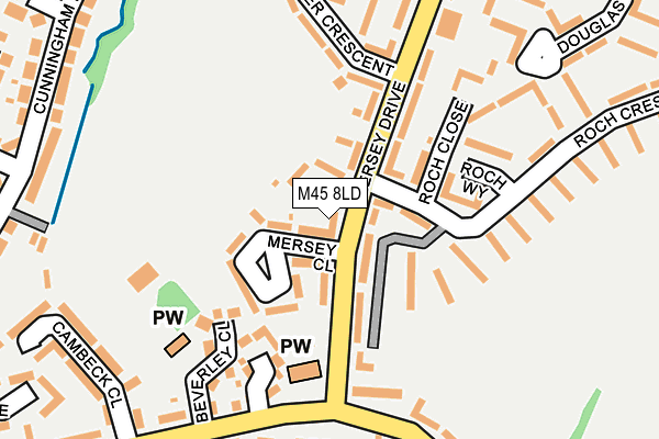 M45 8LD map - OS OpenMap – Local (Ordnance Survey)