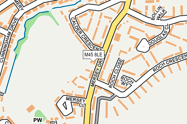 M45 8LE map - OS OpenMap – Local (Ordnance Survey)