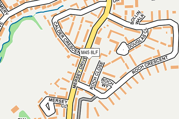M45 8LF map - OS OpenMap – Local (Ordnance Survey)