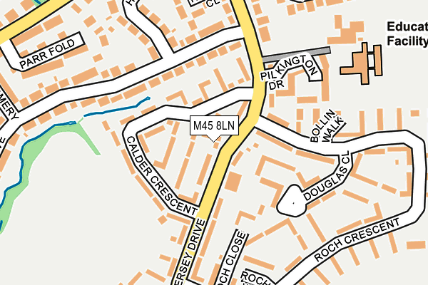 M45 8LN map - OS OpenMap – Local (Ordnance Survey)
