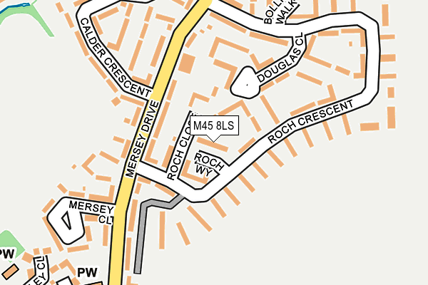 M45 8LS map - OS OpenMap – Local (Ordnance Survey)