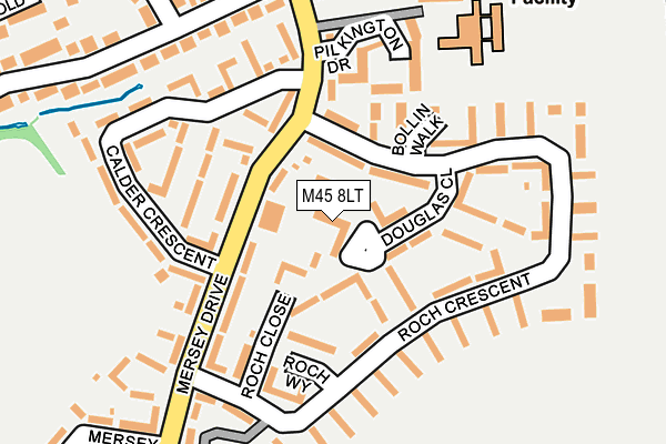 M45 8LT map - OS OpenMap – Local (Ordnance Survey)