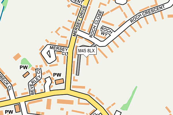 M45 8LX map - OS OpenMap – Local (Ordnance Survey)